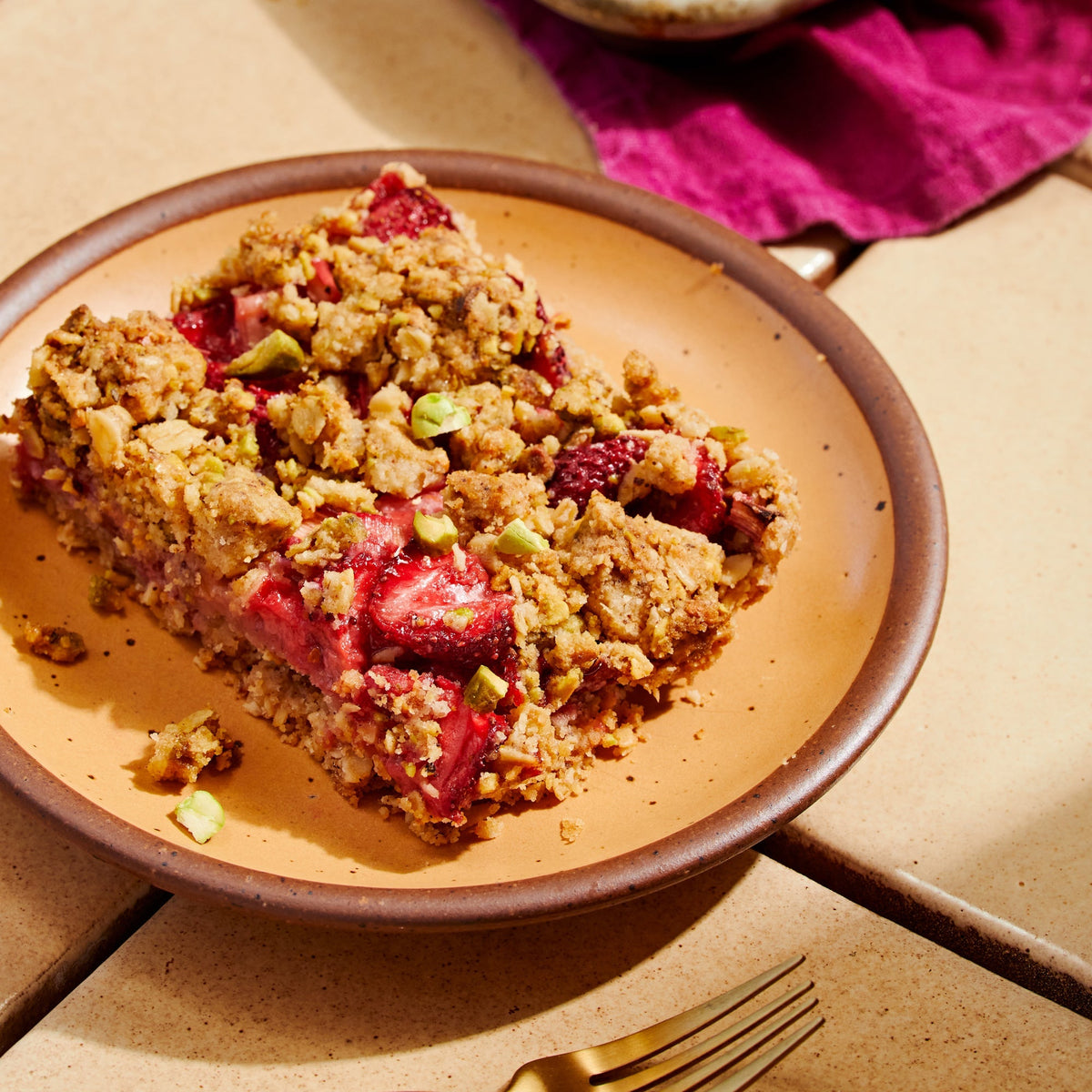 Asha's Strawberry Cardamom Crumble Bars