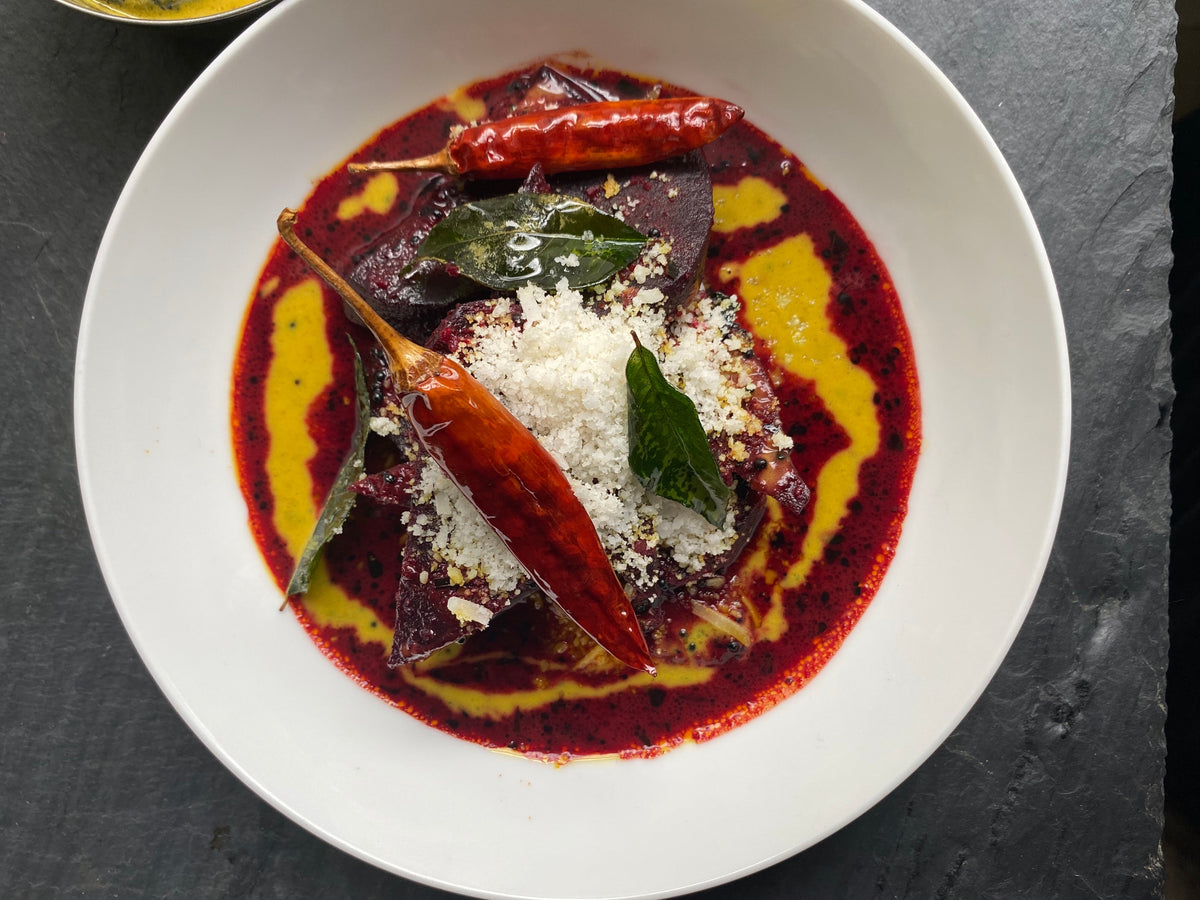 Kusuma's Beet Paliya with Lemon Coconut Cream