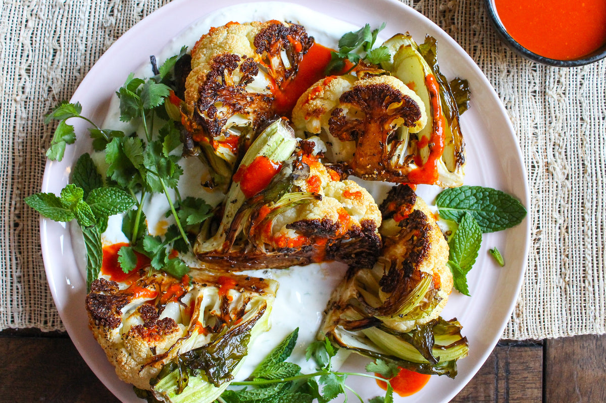 Asha's Caramelized Cauliflower w/ Chilli Turmeric Hot Sauce