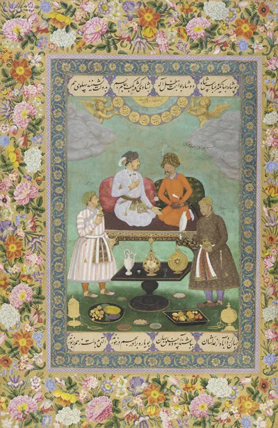 Jahangir entertains Shah Abbas with fruits from Central Asia & Persia