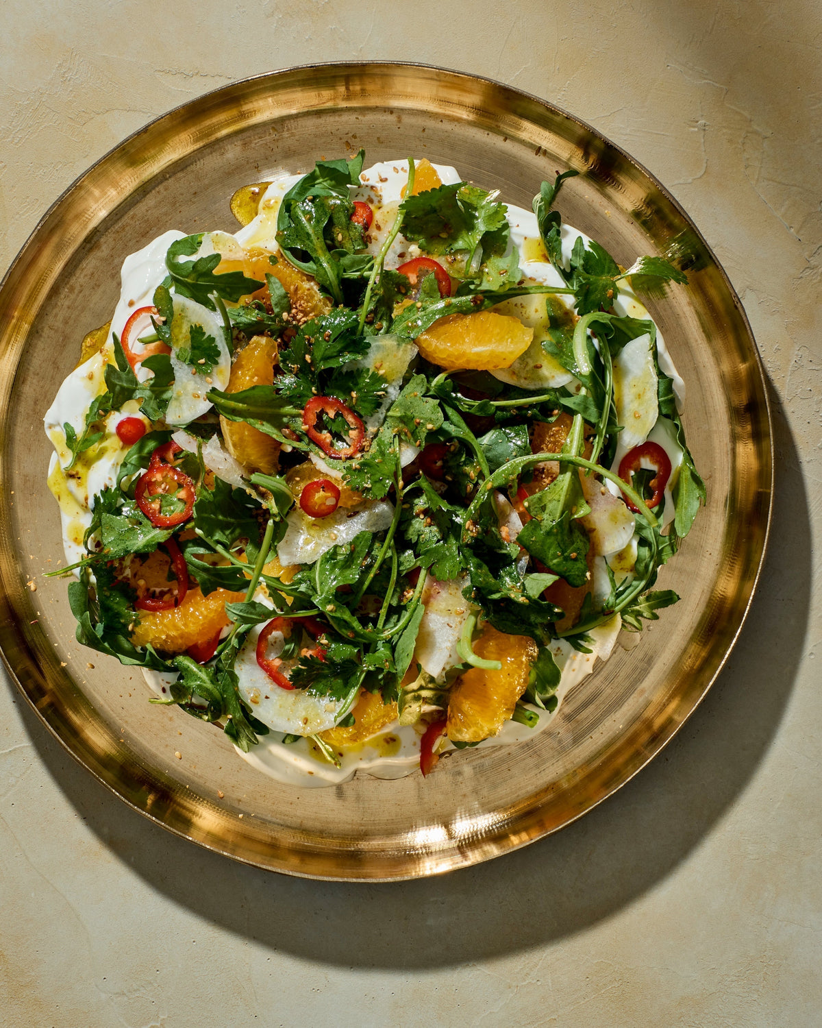 Daikon & Orange Salad with Sesame-Cumin Dressing 