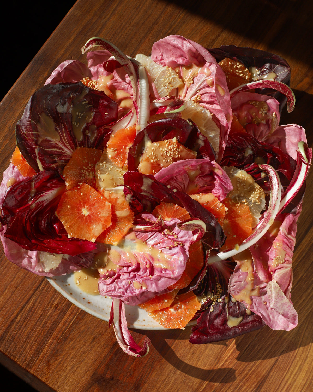 Asha's Citrus & Chicory Salad with Miso-Ginger Dressing
