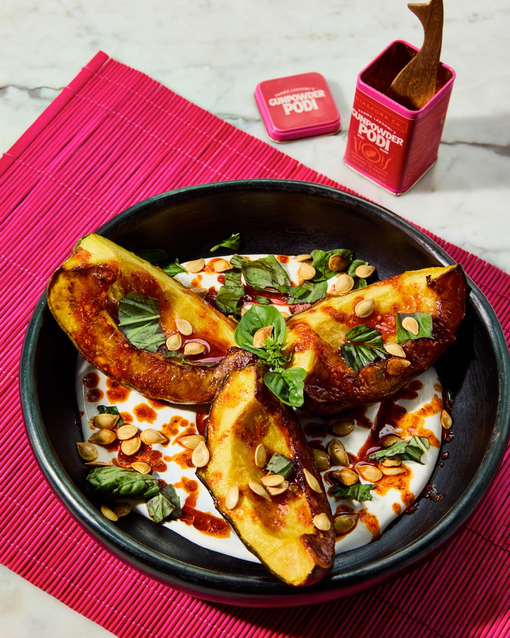 Padma's Roasted Squash with Labneh & Gunpowder
