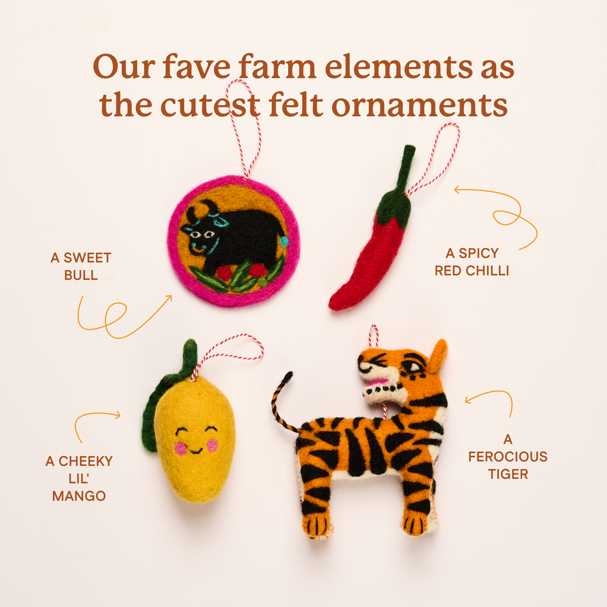 Felt Christmas Ornament Set