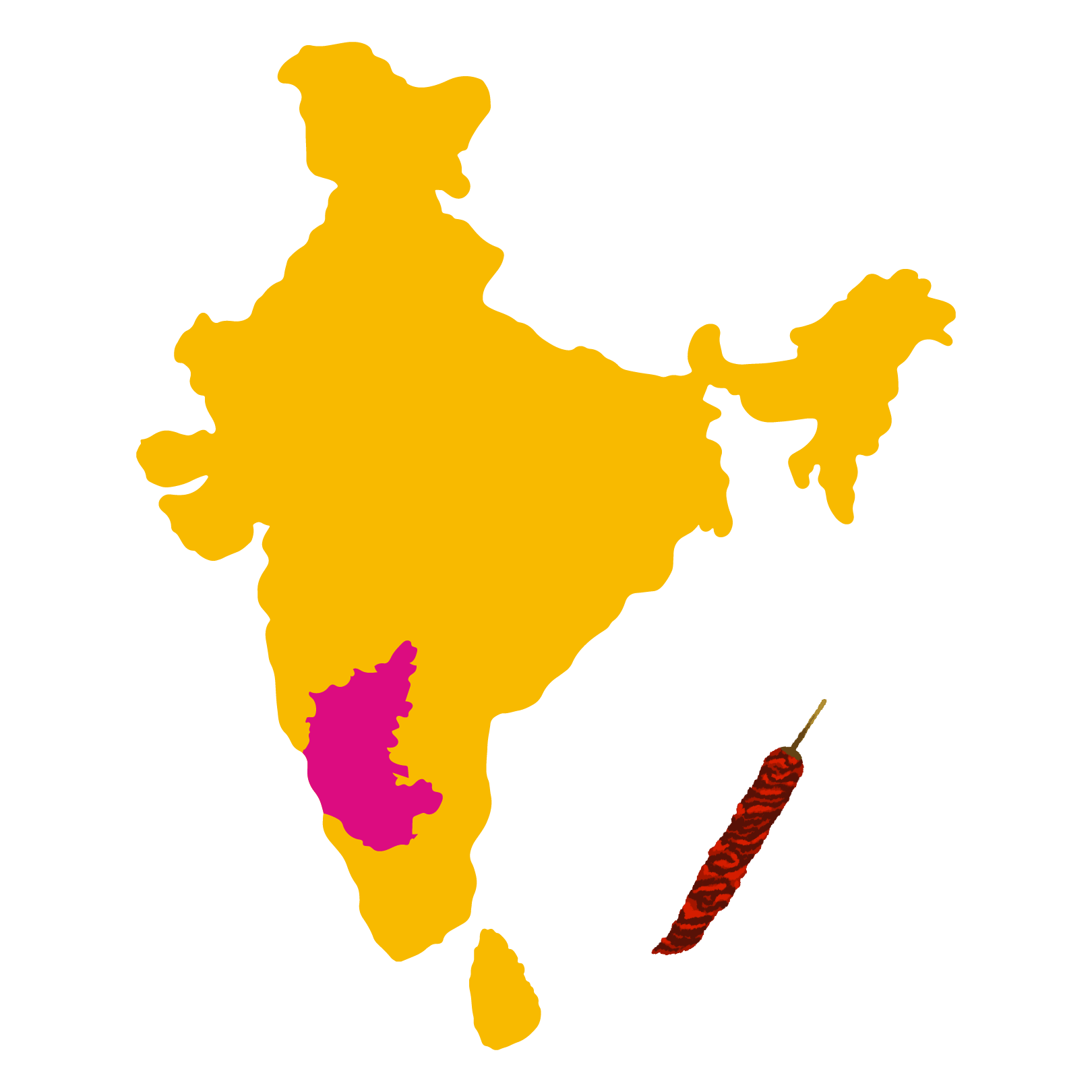 Grown in <br> Hiregunjal, Karnataka